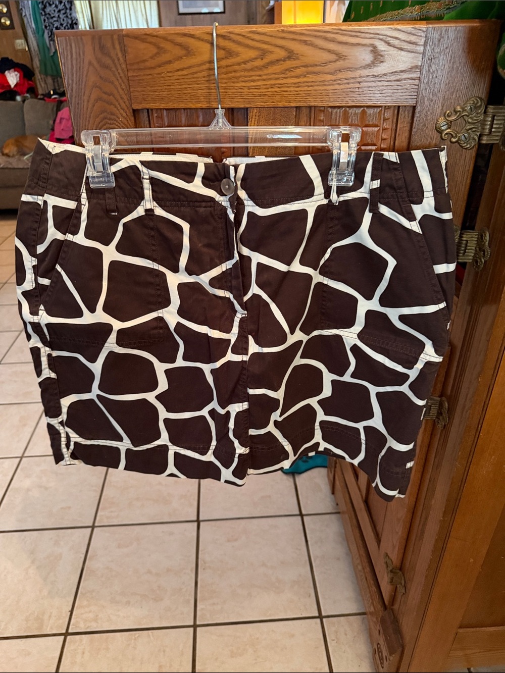 Women’s Brown and White Printed Skorts